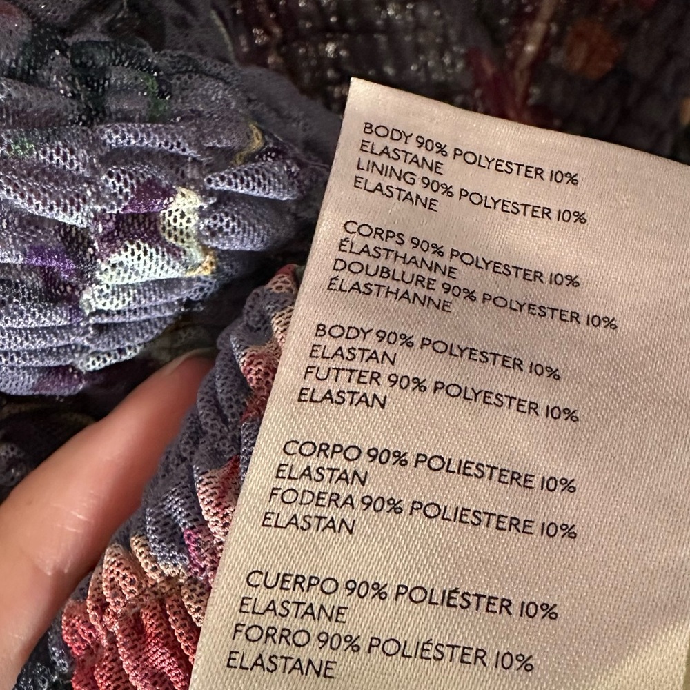 Anthropologie Rouen Smocked Mesh Top Size Medium Purple Floral Cropped - Picture 13 of 13